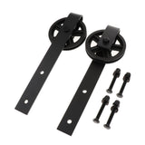 Max 2pcs Black Steel Sliding Barn Wood Door Roller Hardware Replacement Hanger G - Aladdin Shoppers