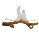 Max Wall Mounted Resin Coat Robe Hook Birds Stand on Branch Hanger Rack White B - Aladdin Shoppers