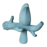 Max Wall Mounted Resin Coat Robe Hook Birds Stand on Branch Hanger Rack Blue A - Aladdin Shoppers