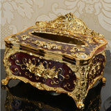 Max European Style Acrylic Tissue Box Luxury Facial Case Holder Golden Red - Aladdin Shoppers