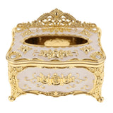 Max European Style Acrylic Tissue Box Luxury Facial Case Holder Golden White - Aladdin Shoppers