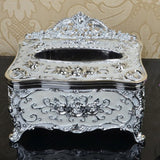 Max European Style Acrylic Tissue Box Luxury Facial Case Holder Sliver White