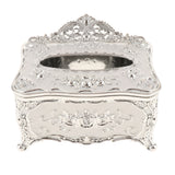 Max European Style Acrylic Tissue Box Luxury Facial Case Holder Sliver White