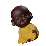 Max Small Mini Buddha Statue Monk Figurine Tea pet Decorative Ornaments Yellow - Aladdin Shoppers