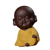 Max Small Mini Buddha Statue Monk Figurine Tea pet Decorative Ornaments Yellow - Aladdin Shoppers