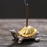 Max Chinese Fengshui Decor Incense Burner Coils Stick Smoke Censer Golden Turtle