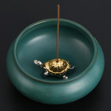 Max Chinese Fengshui Decor Incense Burner Coils Stick Smoke Censer Golden Turtle