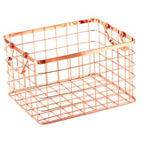 Nordic Dirty Clothes Storage Basket Metal Wire Laundry Hamper M-Rose Gold