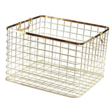 Nordic Dirty Clothes Storage Basket Metal Wire Laundry Hamper M-Gold