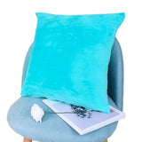 Max Decorative Throw Pillow Cover Velvet Cushion Cover Pillowcase Blue 50 x 50cm