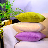 Solid Color Suede Velvet Pillow Cover Throw Pillow Case Beige-45x45cm