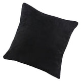Soft Velvet Pillow Cover Solid Color Throw Pillow Case Black-60x60cm
