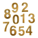 Golden Plastic Self-Adhesive Door Number Sign Plaque Sticky Numeric Digit Number 0