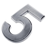 Silver Plastic Self-Adhesive Door Number Sign Sticky Numeric Digit Number 5
