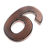 Copper Plastic Self-Adhesive Door Number Sign Sticky Numeric Digit Number 6