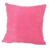 Max Solid Color Corduroy Pillow Case Square Sofa Cushion Cover Rose Red - Aladdin Shoppers