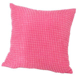 Max Solid Color Corduroy Pillow Case Square Sofa Cushion Cover Rose Red - Aladdin Shoppers