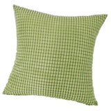 Solid Color Corduroy Pillow Case Square Sofa Cushion Cover Green