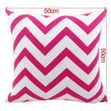 Max Canvas Stripe Printed Throw Pillow Cover Cushion Cover Pillowcase 50cm Pink - Aladdin Shoppers