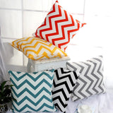 Max Canvas Stripe Printed Throw Pillow Cover Cushion Cover Pillowcase 60cm Orange - Aladdin Shoppers