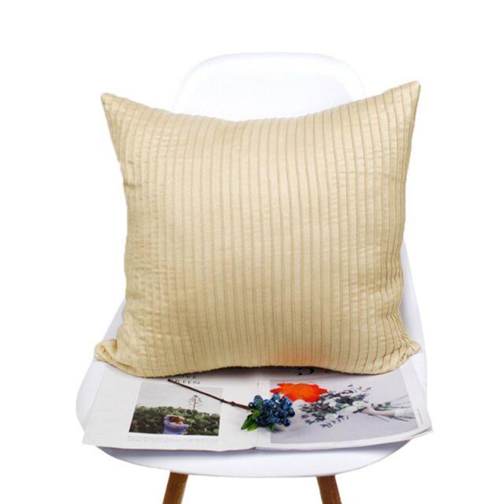 Suede Square Throw Pillow Case Sofa Bed Waist Cushion Cover Beige 45cm