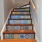 6pcs PVC 3D Stair Stickers Peel and Stick Decals Removable and Waterproof A