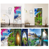 Max 2pcs 3D Removable Art Door Murals Decals Wall Stickers for Home DIY Decor S1 - Aladdin Shoppers