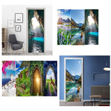 Max 2pcs 3D Removable Art Door Murals Decals Wall Stickers for Home DIY Decor S1 - Aladdin Shoppers