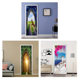 Max 2pcs 3D Removable Art Door Murals Decals Wall Stickers for Home DIY Decor S1 - Aladdin Shoppers