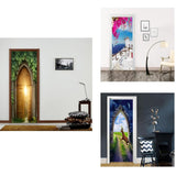 Max 2pcs 3D Removable Art Door Murals Decals Wall Stickers for Home DIY Decor S1 - Aladdin Shoppers