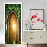Max 2pcs 3D Removable Art Door Murals Decals Wall Stickers for Home DIY Decor S1 - Aladdin Shoppers