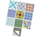 Max 10pcs Vintage Tiles Stickers Bathroom Kitchen PVC Wall Stickers Decals C - Aladdin Shoppers