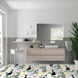 Adhesive Tile Mosaic Decal Kitchen Line Wall Stickers J