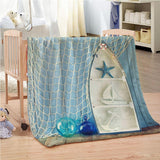 Maxbell Digital Printing Flannel Blanket Soft Bed Sofa Throw Blanket 130x150cm O