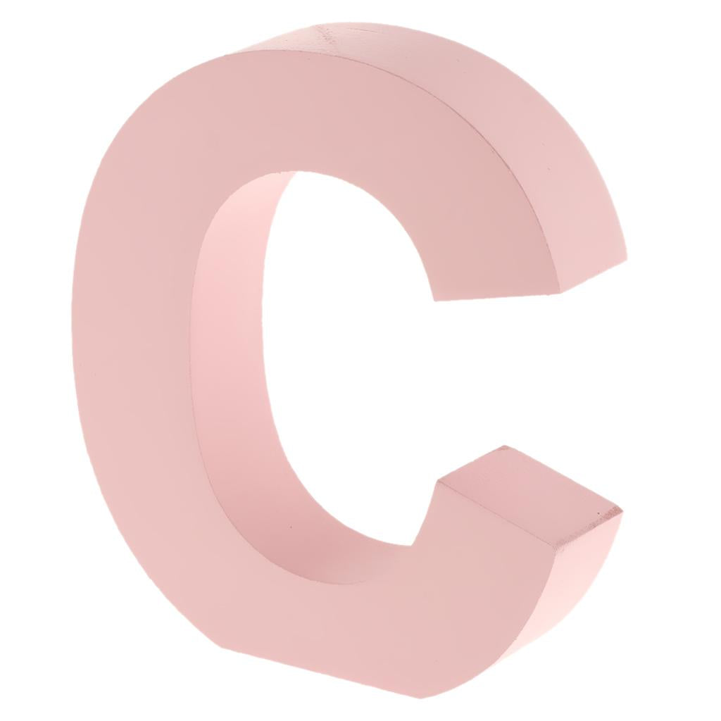 Maxbell  Pink Wooden Floating Letters Door Numbers Alphabet Letter Address Spells C