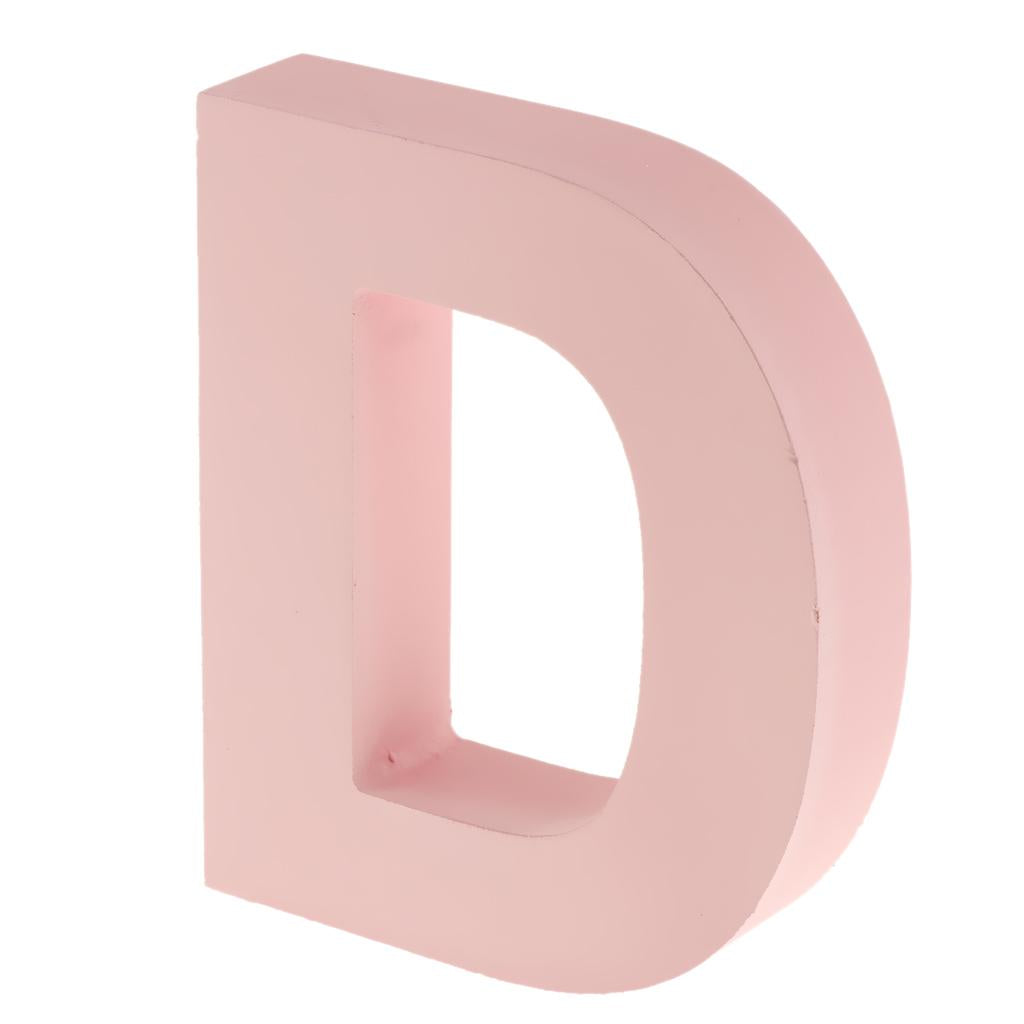 Maxbell  Pink Wooden Floating Letters Door Numbers Alphabet Letter Address Spells D