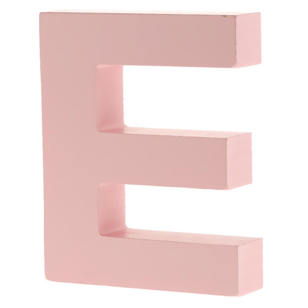 Maxbell  Pink Wooden Floating Letters Door Numbers Alphabet Letter Address Spells E