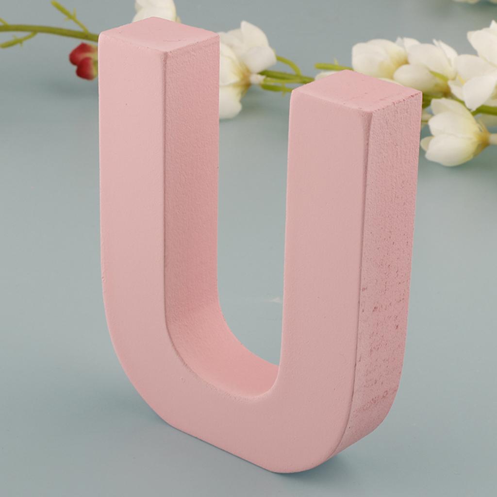 Maxbell  Pink Wooden Floating Letters Door Numbers Alphabet Letter Address Spells U