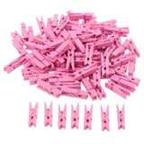Max 100pcs Mini Wooden Clothes Photo Paper Peg Clothespin Craft Clips Rose Red