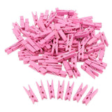 Max 100pcs Mini Wooden Clothes Photo Paper Peg Clothespin Craft Clips Rose Red