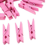 Max 100pcs Mini Wooden Clothes Photo Paper Peg Clothespin Craft Clips Rose Red