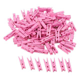 Max 100pcs Mini Wooden Clothes Photo Paper Peg Clothespin Craft Clips Rose Red