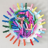 Max 100pcs Mini Wooden Clothes Photo Paper Peg Clothespin Craft Clips Rose Red