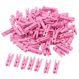 Max 100pcs Mini Wooden Clothes Photo Paper Peg Clothespin Craft Clips Rose Red