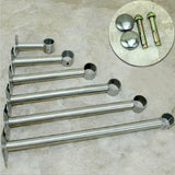Max 2 Pieces Stainless Steel Bracket Clothes Rail Flange Base Holder  Φ32x300mm