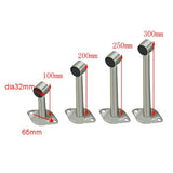 Max 2 Pieces Stainless Steel Bracket Clothes Rail Flange Base Holder  Φ32x300mm