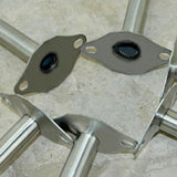 Max 2 Pieces Stainless Steel Bracket Clothes Rail Flange Base Holder  Φ32x300mm