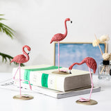Resin Flamingo Figurine Garden Miniature Sculpture Stand Tabletop Ornament A