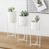 Max Maxb Nordic Ceramic Iron Art Vase Set for Home Office Decor Flower Pot Black-S