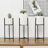 Max Maxb Nordic Ceramic Iron Art Vase Set for Home Office Decor Flower Pot Black-M
